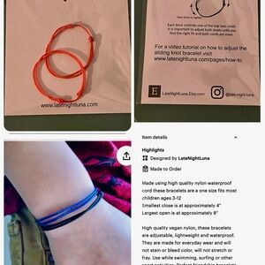 Pink Adjustable Nylon friendship Bracelets